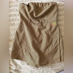 Urban Outfitters Yellow Plaid Strapless Romper